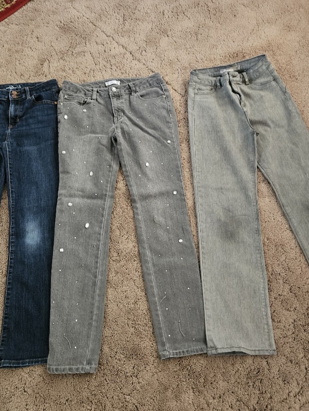 NICE ☆ Girls Lot Of 3 Jeans ~ Size 12, CUTE! - Picture 1 of 4